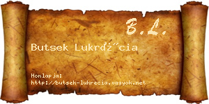 Butsek Lukrécia névjegykártya
